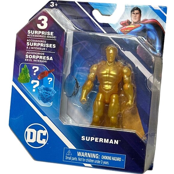 Superman Gold Action Figure 3+ With 3 Surprise Accessories DC Comics Collectible - Picture 1 of 3